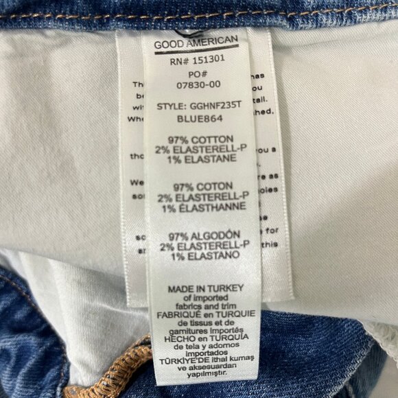 Good American Women's The Weekender Straight Leg Light Wash Jeans Size 14/32 - Picture 13 of 13